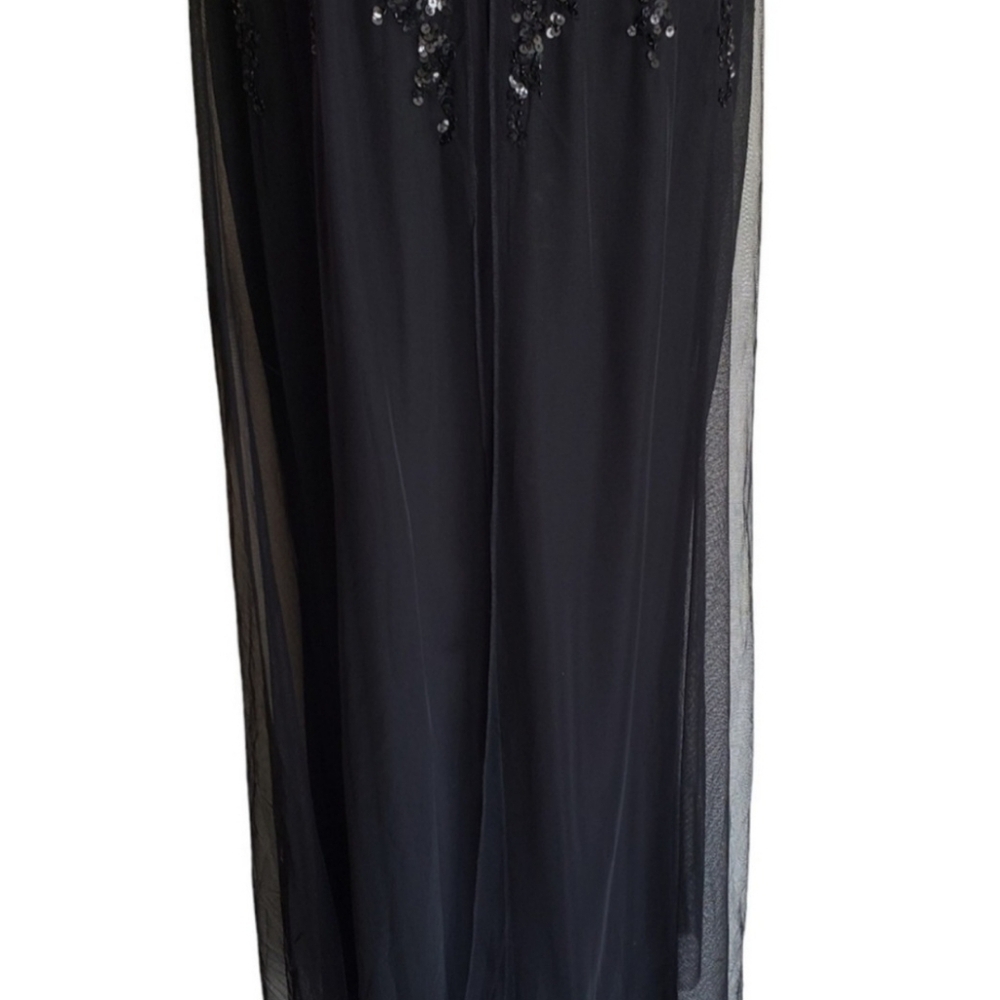 🔥NWT Adrianna Papell Beaded Georgette Jumpsuit, Black, Size 6 - Picture 8 of 16